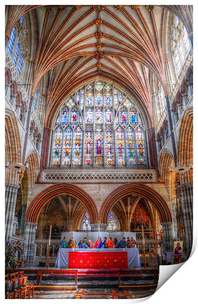Inside Exeter Cathedral Print by stephen walton