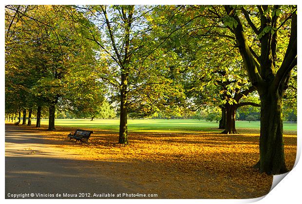 Autumn Morning in the park Print by Vinicios de Moura