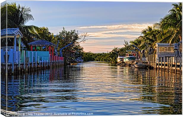 Key Largo Canal Canvas Print by Chris Thaxter