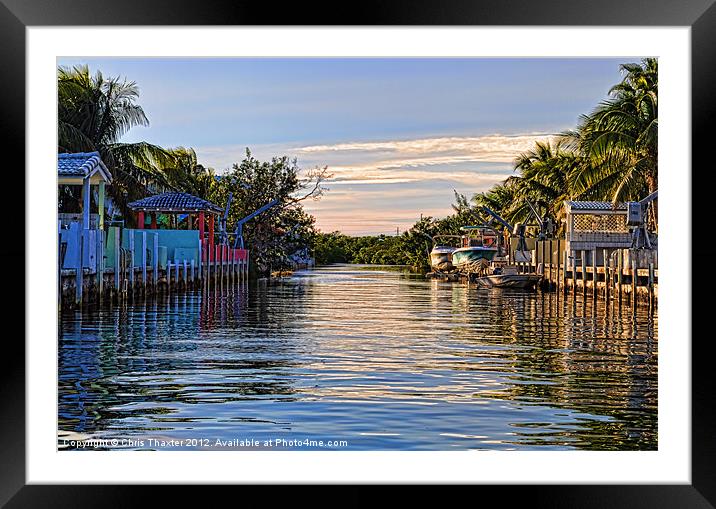 Key Largo Canal Framed Mounted Print by Chris Thaxter