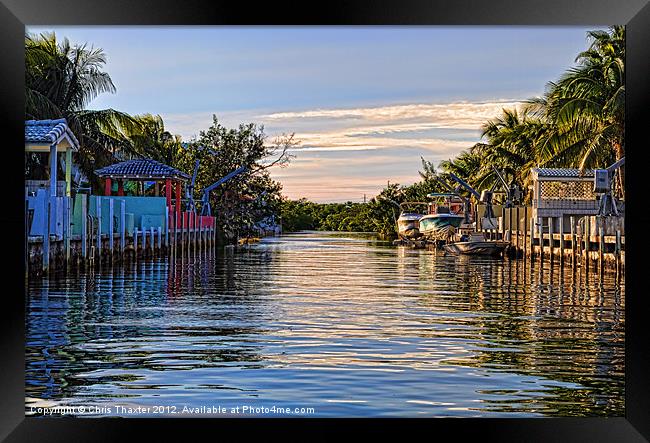 Key Largo Canal Framed Print by Chris Thaxter