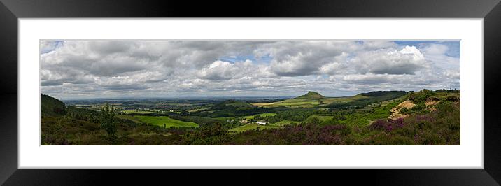 Tees plain and Roseberry Topping Framed Mounted Print by Gary Eason