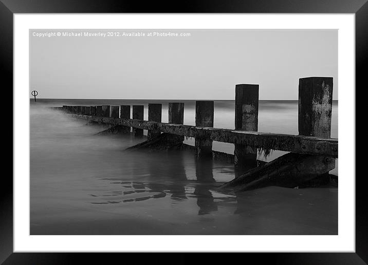 Long exposure of Groyne at Aberdeen Beach Framed Mounted Print by Michael Moverley