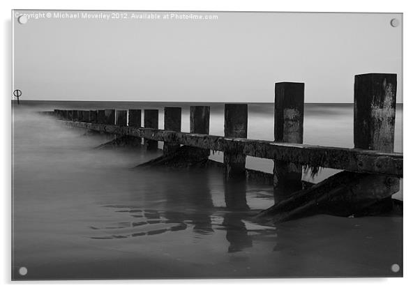Long exposure of Groyne at Aberdeen Beach Acrylic by Michael Moverley