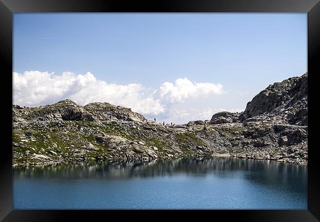 Glacial lake on Alps Framed Print by Cristian Mihaila