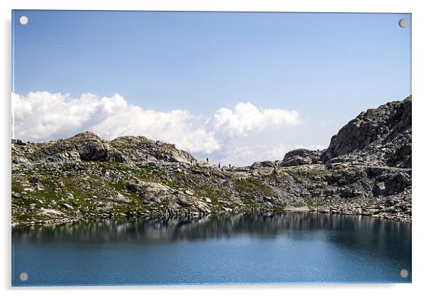 Glacial lake on Alps Acrylic by Cristian Mihaila