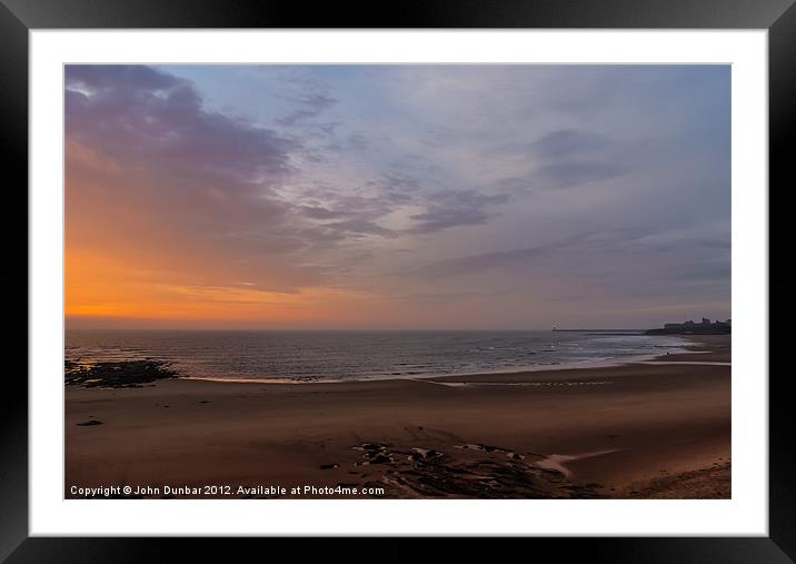 Dawn on Tynemouth Beach Framed Mounted Print by John Dunbar