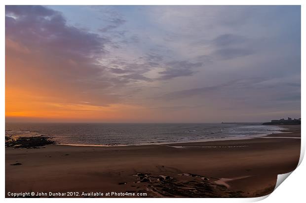 Dawn on Tynemouth Beach Print by John Dunbar
