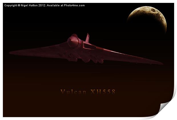 Vulcan XH558 Print by Nigel Hatton