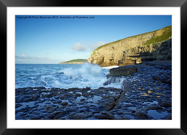 Down on the Ledge Framed Mounted Print by Phil Wareham