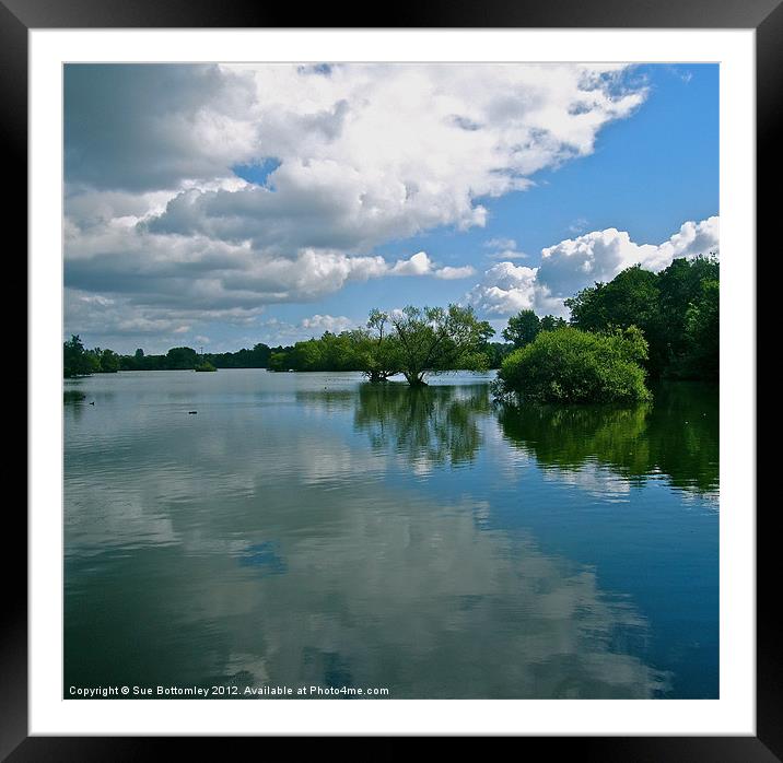 Mill pond reflections stockers lake Framed Mounted Print by Sue Bottomley
