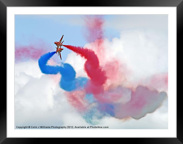 Break ! Red Arrows - Dunsfold 2012 Framed Mounted Print by Colin Williams Photography