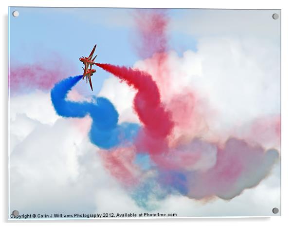 Break ! Red Arrows - Dunsfold 2012 Acrylic by Colin Williams Photography