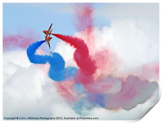 Break ! Red Arrows - Dunsfold 2012 Print by Colin Williams Photography