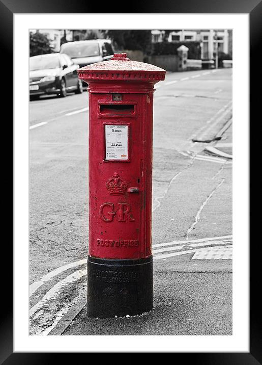 King George V Postbox Framed Mounted Print by Steve Purnell
