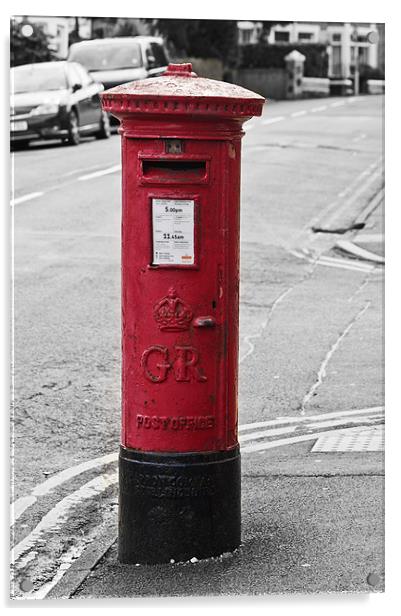 King George V Postbox Acrylic by Steve Purnell
