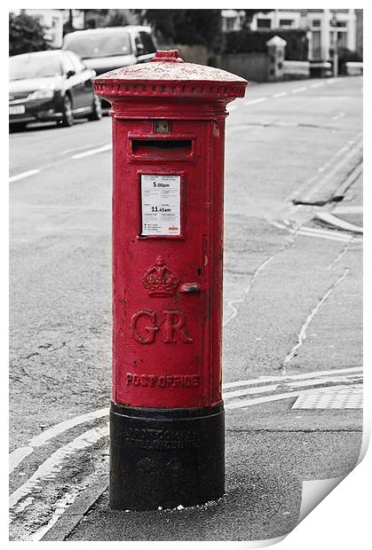 King George V Postbox Print by Steve Purnell
