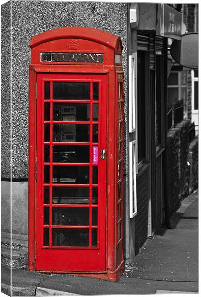 Red Telephone Box Canvas Print by Steve Purnell