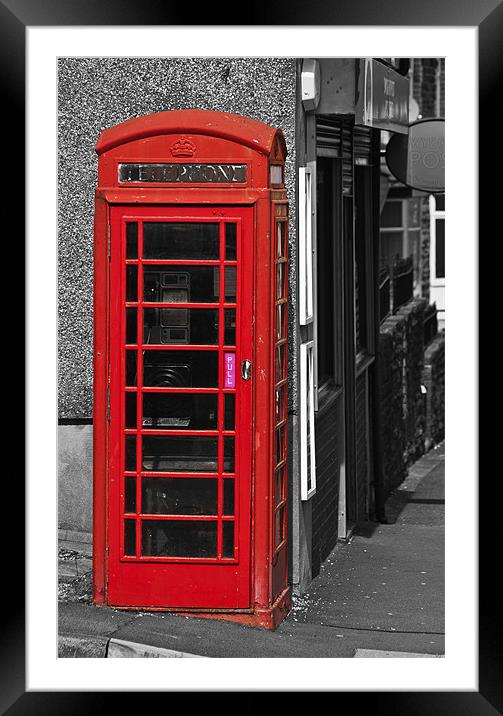 Red Telephone Box Framed Mounted Print by Steve Purnell