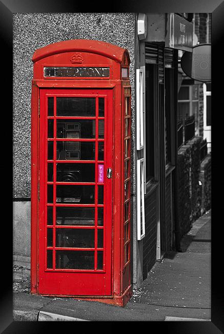 Red Telephone Box Framed Print by Steve Purnell