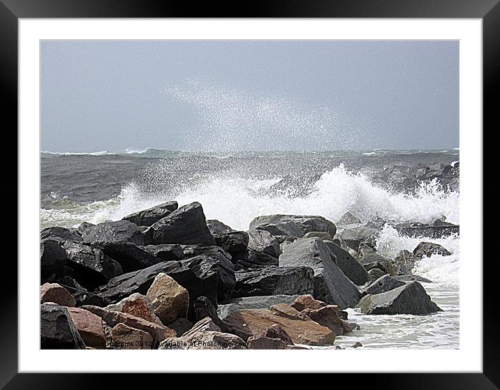 Pounded Jetty's Framed Mounted Print by Susan Medeiros