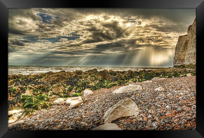 NewHaven Sun Rays Framed Print by Dean Messenger