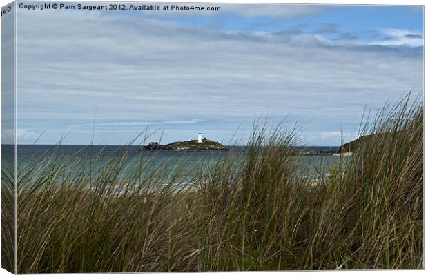 Godrevy Lighthouse Canvas Print by Pam Sargeant