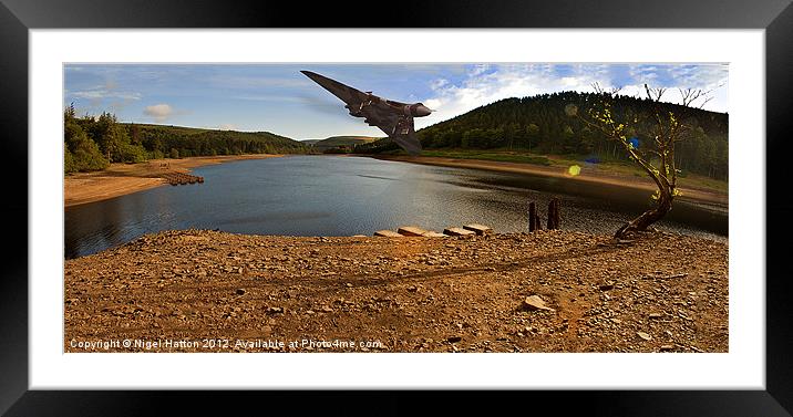 Vulcan Over Derwent Reservoir Framed Mounted Print by Nigel Hatton