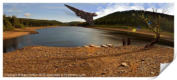 Vulcan Over Derwent Reservoir Print by Nigel Hatton