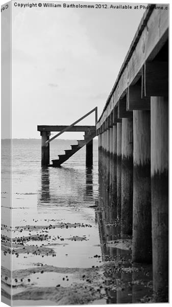 Pier at Low Tide Canvas Print by Beach Bum Pics