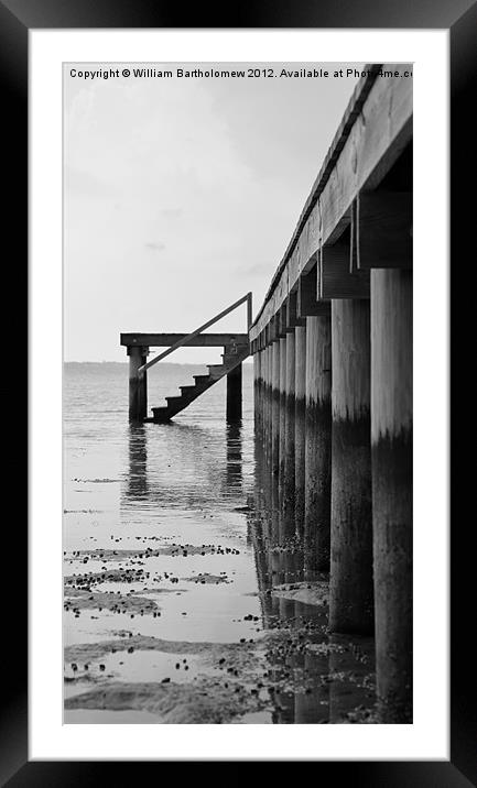 Pier at Low Tide Framed Mounted Print by Beach Bum Pics