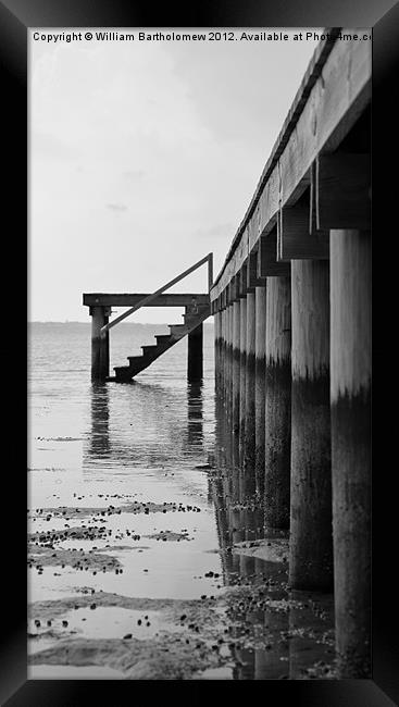 Pier at Low Tide Framed Print by Beach Bum Pics