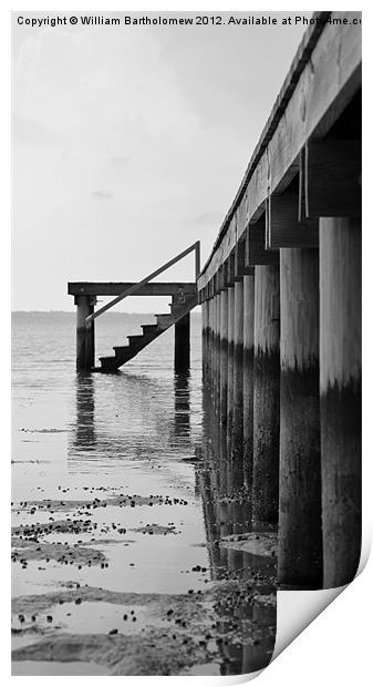 Pier at Low Tide Print by Beach Bum Pics