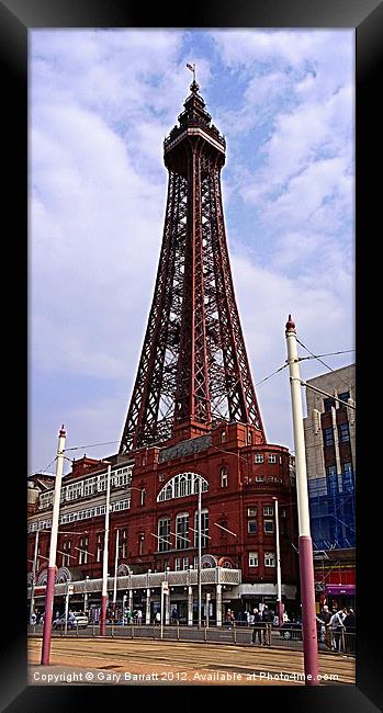 Blackpool Tower Straight Up Framed Print by Gary Barratt