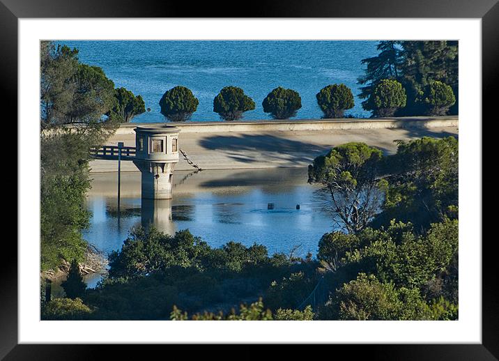 The Reservoir at Lake Hollywood Framed Mounted Print by Panas Wiwatpanachat