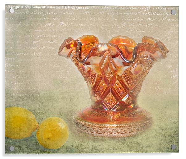Carnival Glass Vase Acrylic by Betty LaRue