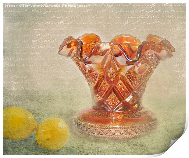 Carnival Glass Vase Print by Betty LaRue