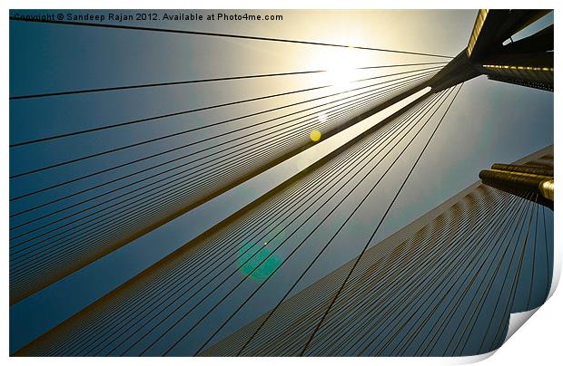 Gleam of the cables Print by Sandeep Rajan