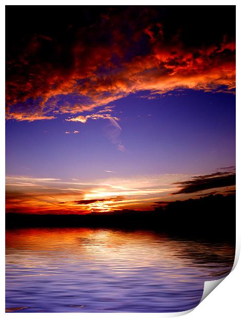 Fire Sky Sea Print by Andrew Bailey