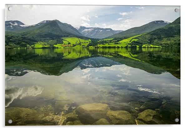 Jolster lake Acrylic by Cristian Mihaila