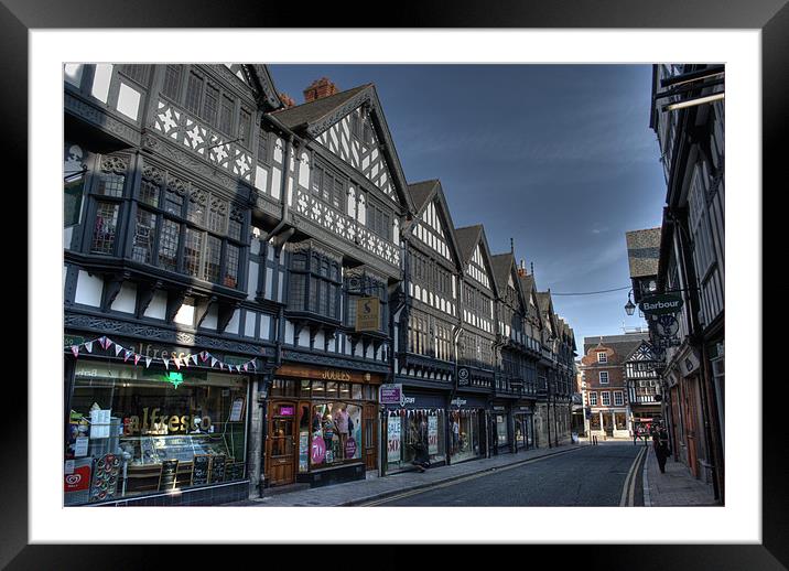 St Werburgh Street, Chester Framed Mounted Print by E Harrison