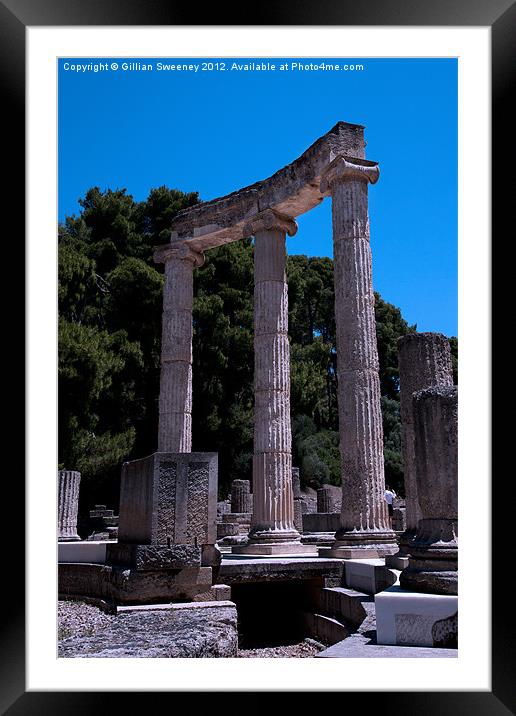 Ancient Olympia in Greece Framed Mounted Print by Gillian Sweeney