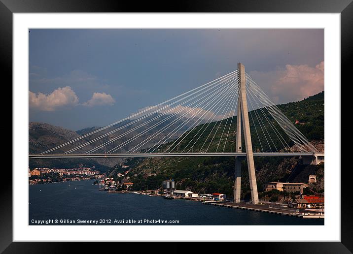 Franjo Tudman Bridge - Dubrovnik Framed Mounted Print by Gillian Sweeney