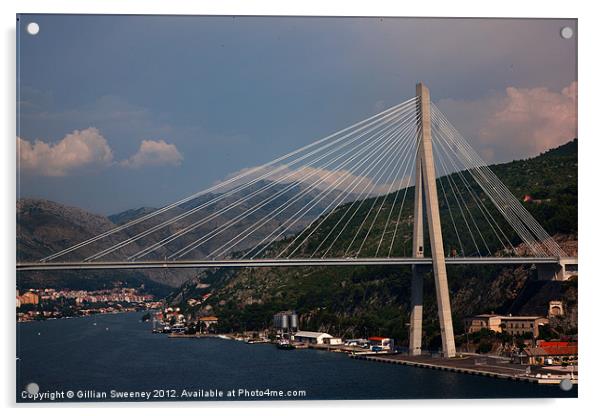 Franjo Tudman Bridge - Dubrovnik Acrylic by Gillian Sweeney