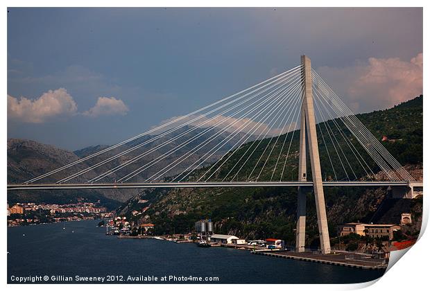 Franjo Tudman Bridge - Dubrovnik Print by Gillian Sweeney