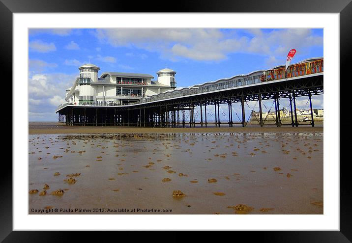 Grand pier Weston-Super-Mare Framed Mounted Print by Paula Palmer canvas