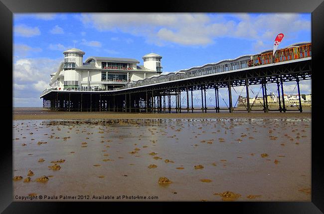 Grand pier Weston-Super-Mare Framed Print by Paula Palmer canvas