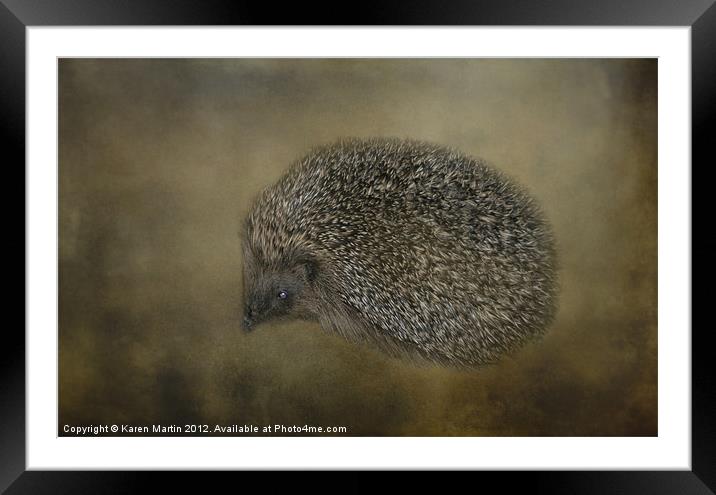 Hedgehog Framed Mounted Print by Karen Martin