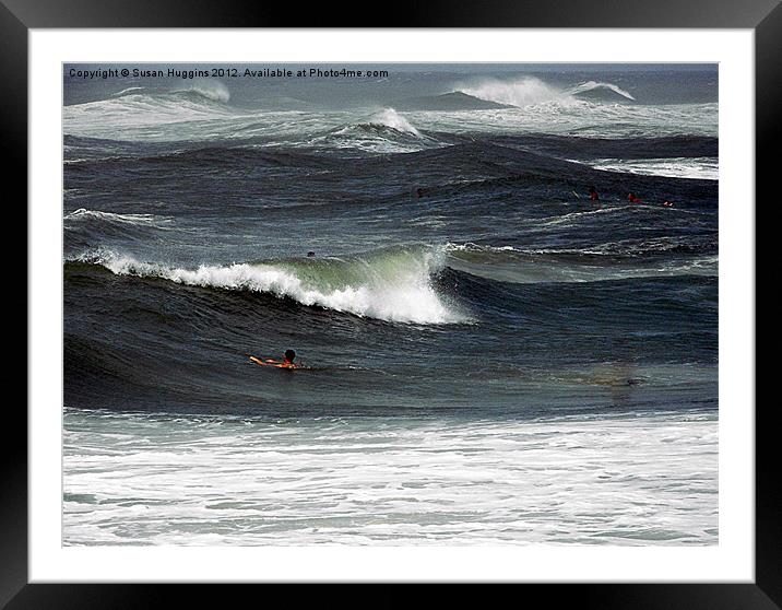 Surfing Out the Hurricane Framed Mounted Print by Susan Medeiros