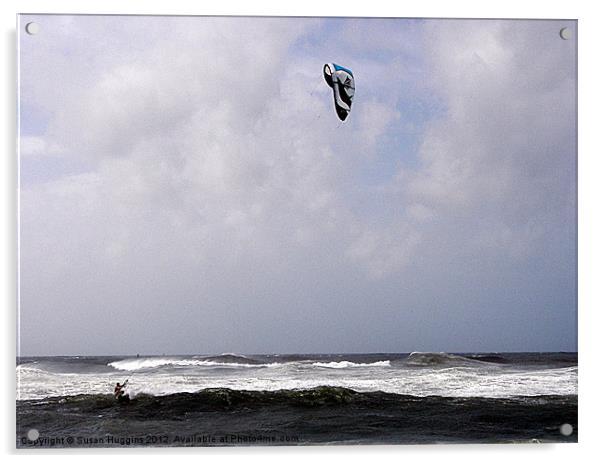 Kite Boarding across the Gulf Acrylic by Susan Medeiros